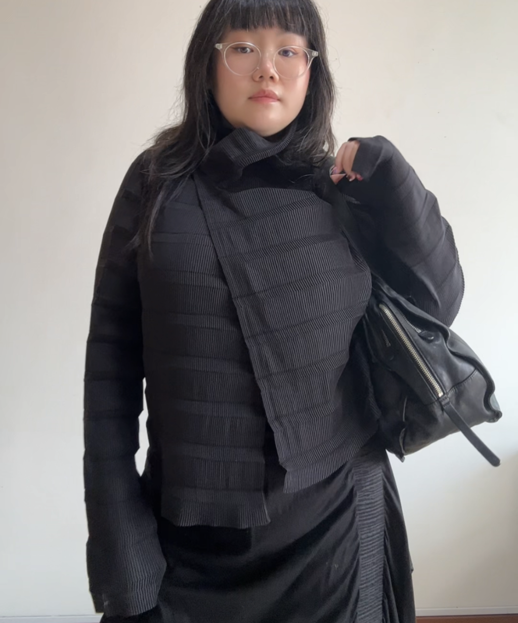 Issey Miyake High Neck Pleated 2-way Cardigan