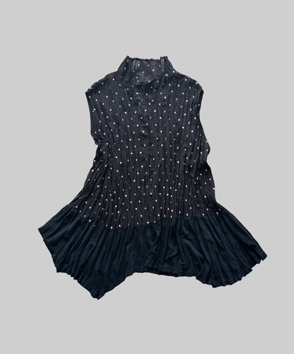 Moyuru polka dot chiffon flare blouse