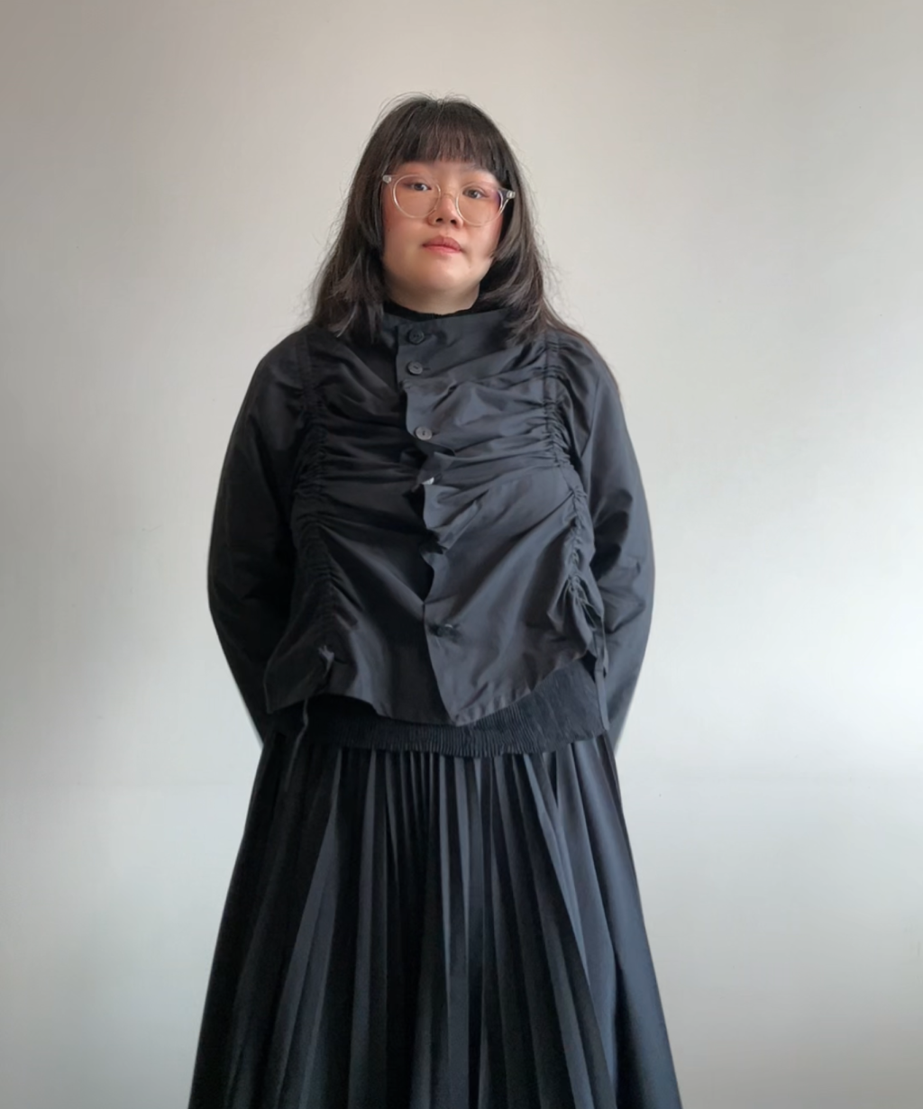 Moyuru High Neck Shirring Shirt
