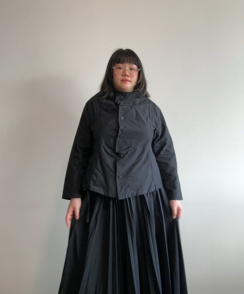 Moyuru High Neck Shirring Shirt
