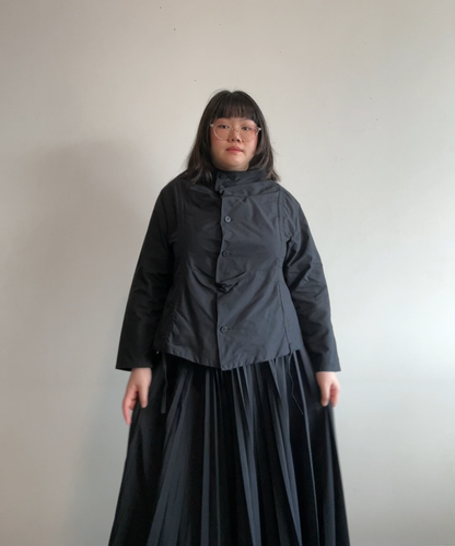 Moyuru High Neck Shirring Shirt