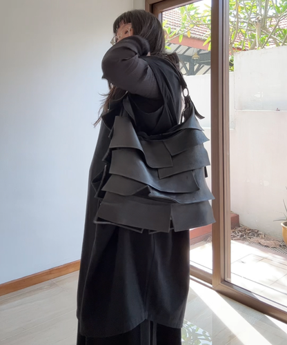 Michiamo Layered Frill Leather Bag