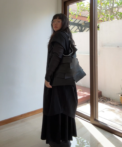 Michiamo Layered Frill Leather Bag