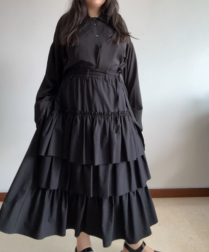 Not Conventional 2-way Ruffle Pleated Skirt