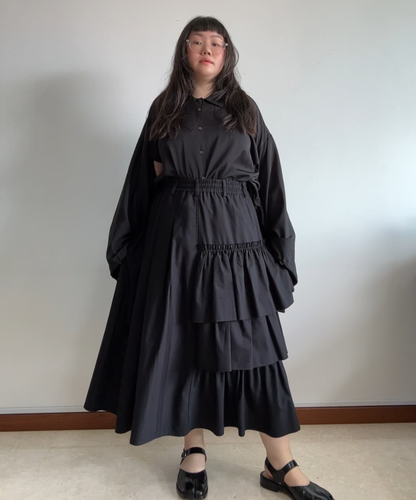 Not Conventional 2-way Ruffle Pleated Skirt