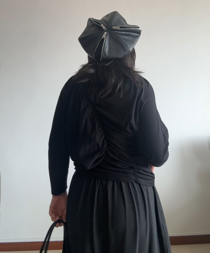 Not Conventional Beret with Zip and Lace Details