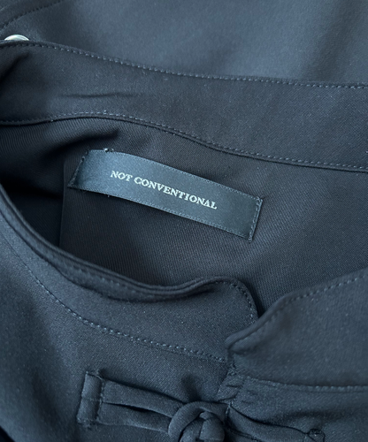 Not Conventional Mandarin Button Asymmetrical Shirt