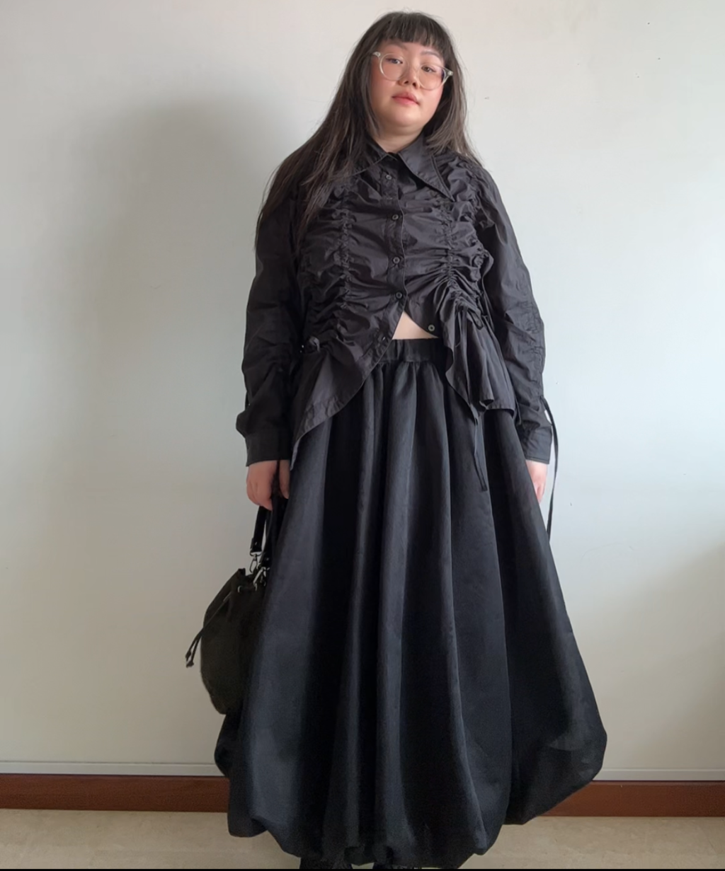 Not Conventional Shirring Dress Shirt