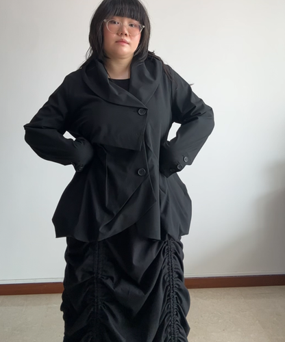Moyuru SS26 Asymmetric Peplum Blazer