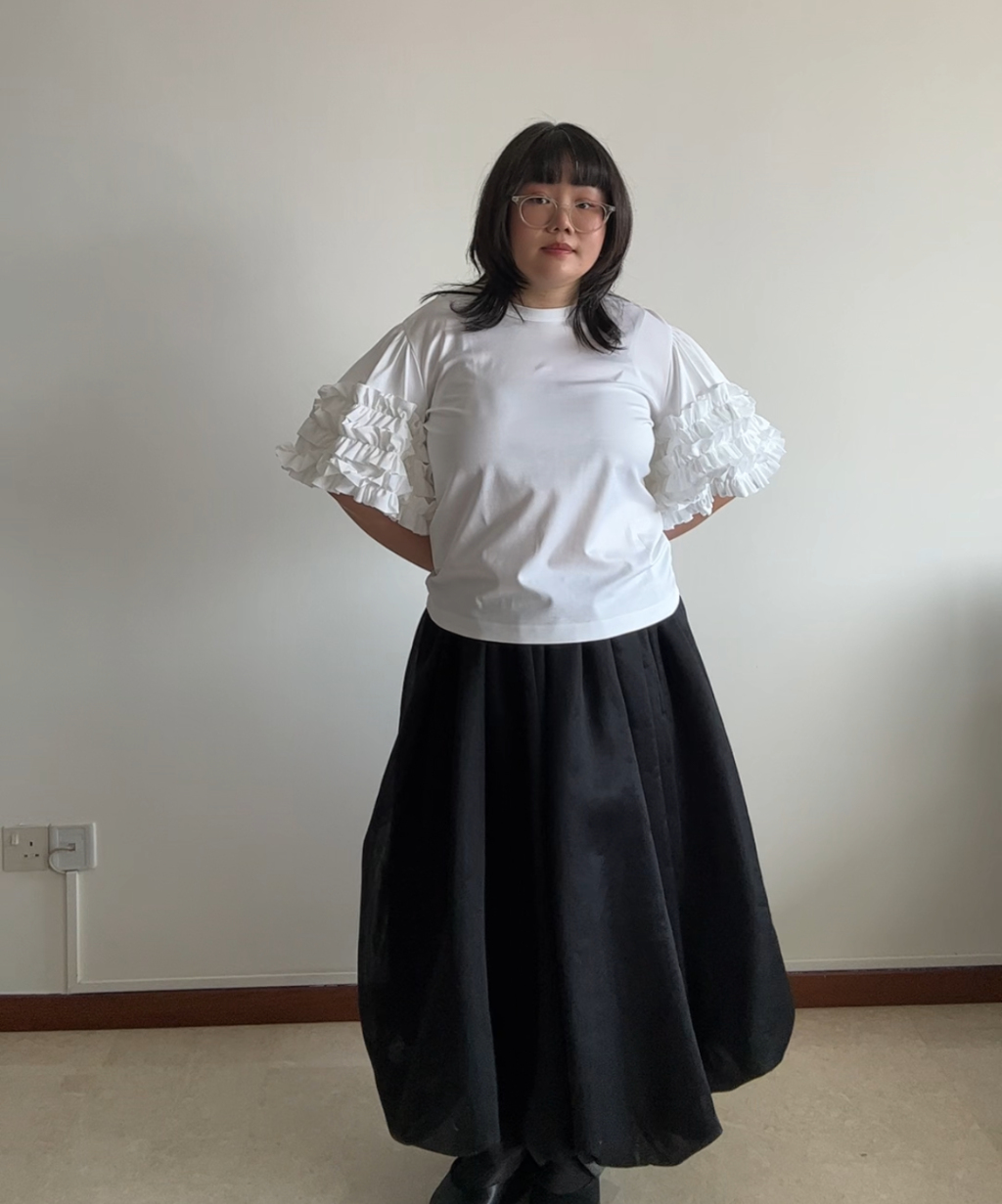 Noir Kei Ninomiya SS25 Ruffle Belle Sleeve Shirt (Condition 10/10)