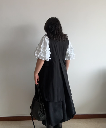 Noir Kei Ninomiya SS25 Ruffle Belle Sleeve Shirt (Condition 10/10)