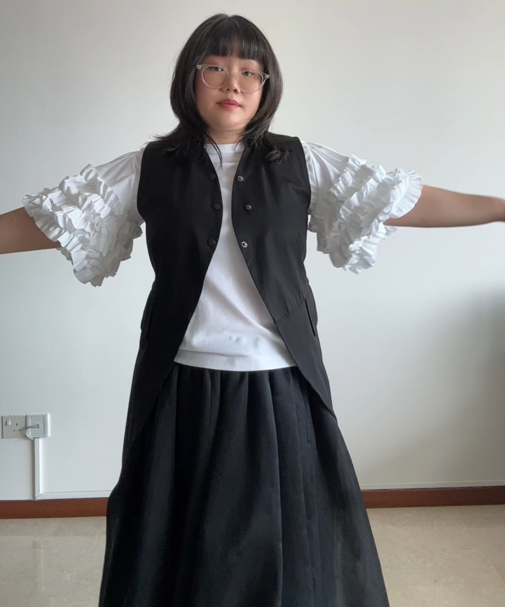 Noir Kei Ninomiya SS25 Ruffle Belle Sleeve Shirt (Condition 10/10)