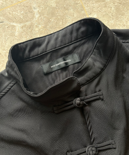 Not Conventional Mandarin Asymmetrical Shirt