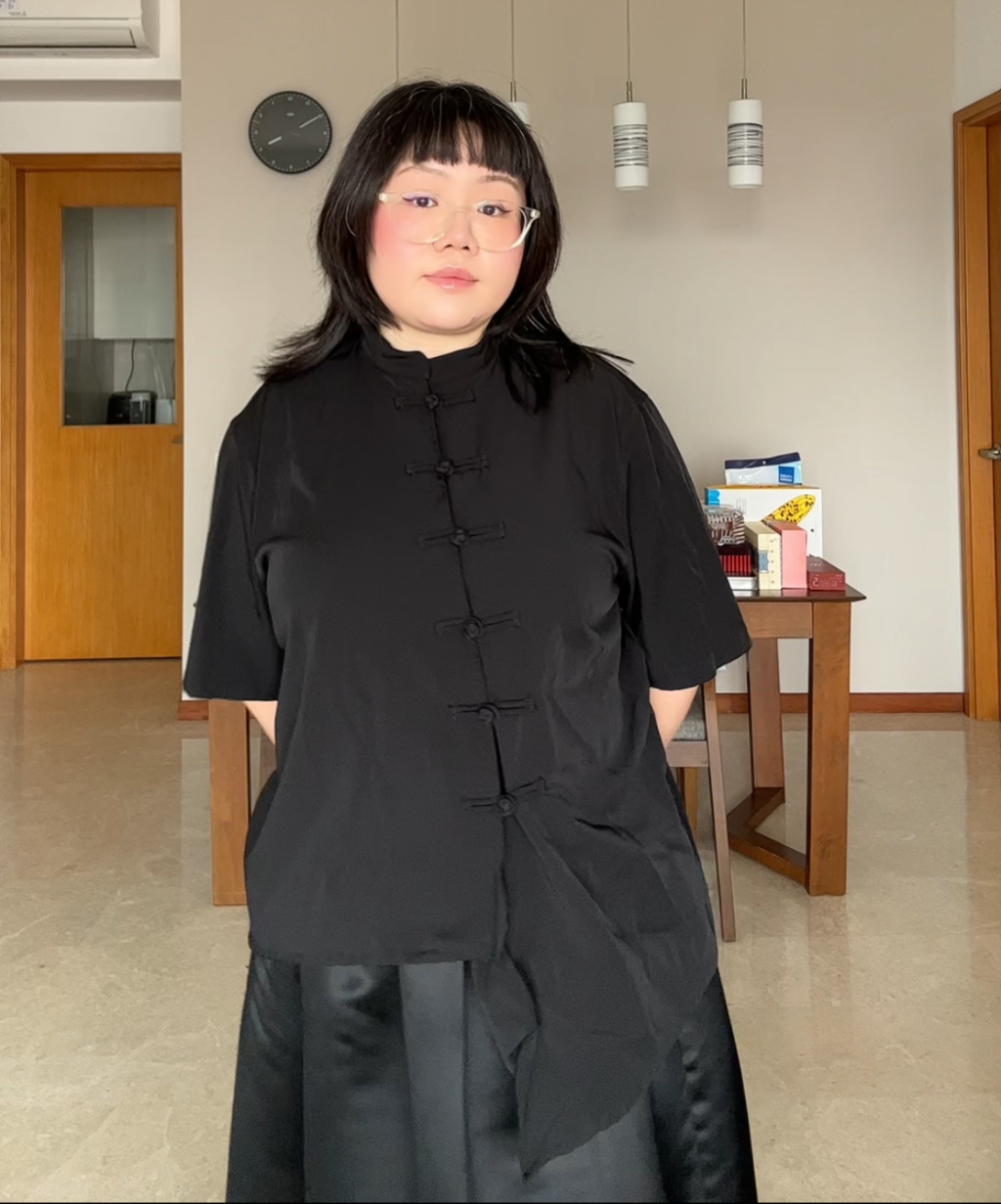 Not Conventional Mandarin Asymmetrical Shirt