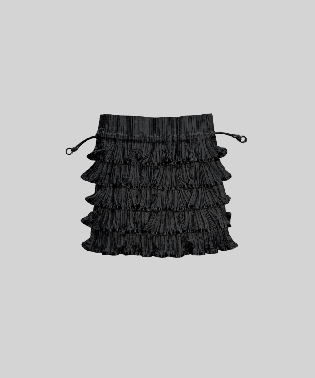 Pleats Please Layered Ruffle Pleated Pouch