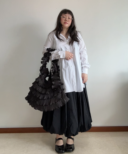 Pleats Please Tiered Ruffle Crossbody Bag