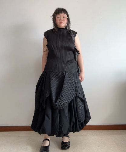 Pleats Please Pleated Drape Skirt