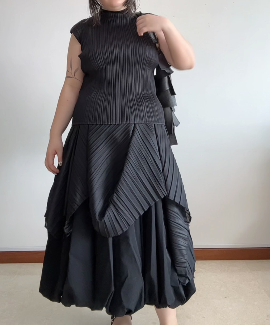 Pleats Please Pleated Drape Skirt