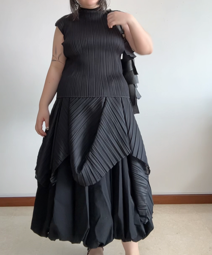 Pleats Please Pleated Drape Skirt