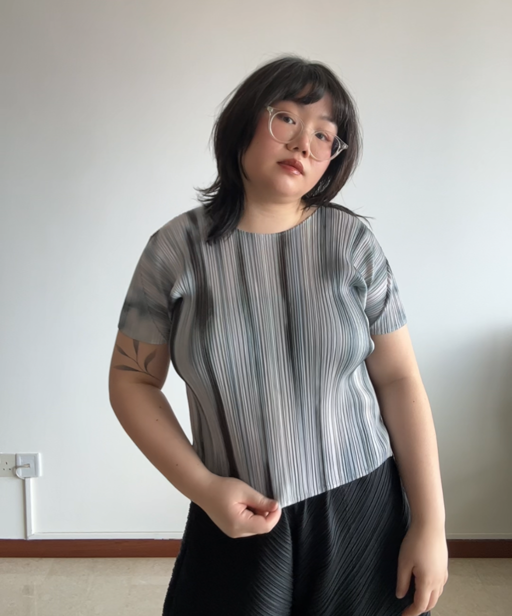 Pleats Please Abstract Sky Print Top