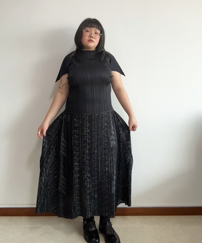 Issey Miyake Animation Frame Pleated Skirt