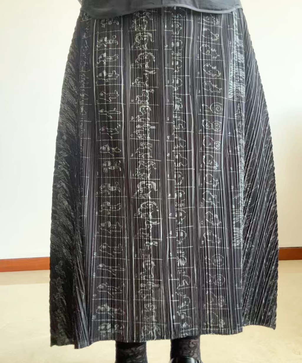 Issey Miyake Animation Frame Pleated Skirt