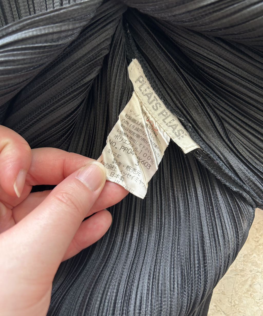 Issey Miyake Pleats Please high neck tunic with slits