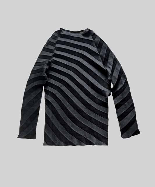 Me Issey Miyake Diagonal Sheer Pleats Top