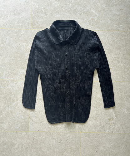 Pleats Please 90s Double Happiness Dragon Print Button Shirt