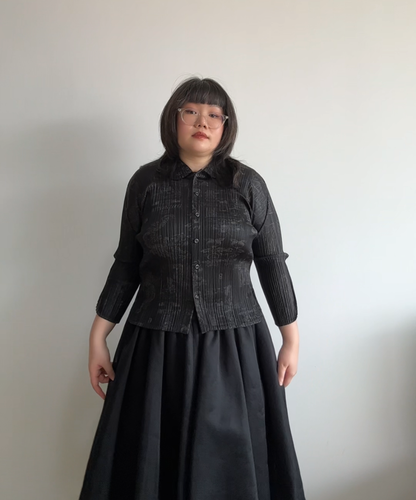 Pleats Please 90s Double Happiness Dragon Print Button Shirt