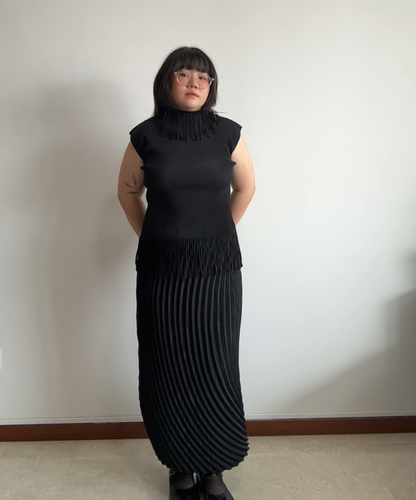 Pleats Please Fringe Pleated Top