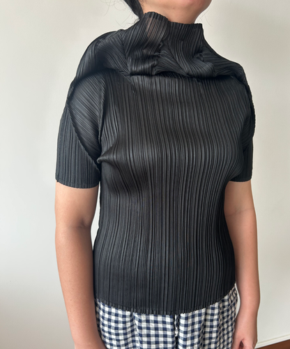 Pleats Please Sculptural Pleats High Neck Top