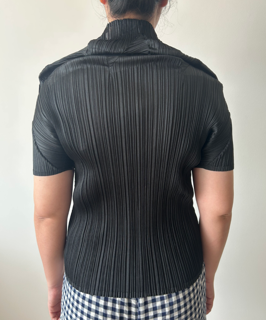 Pleats Please Sculptural Pleats High Neck Top