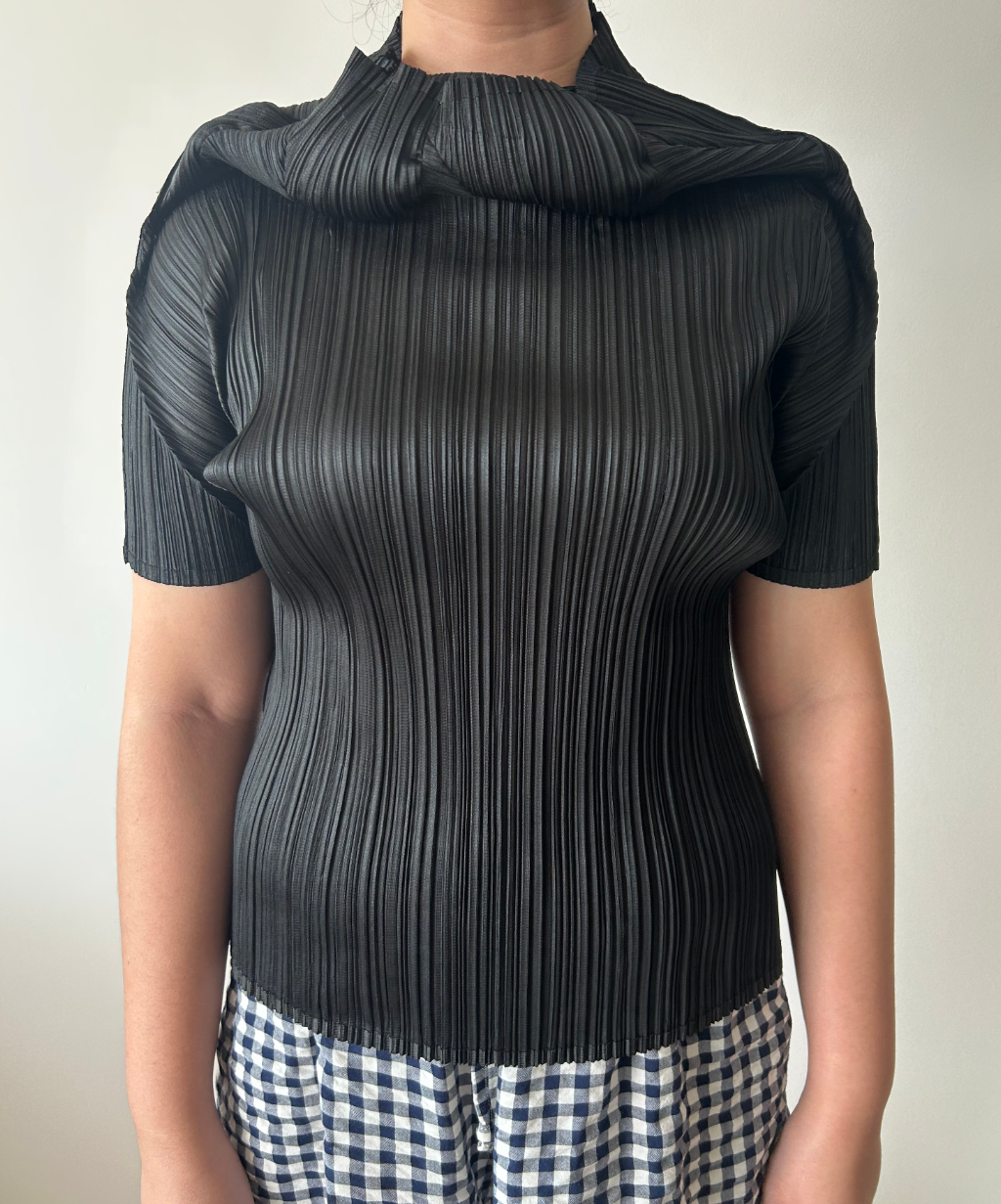 Pleats Please Sculptural Pleats High Neck Top
