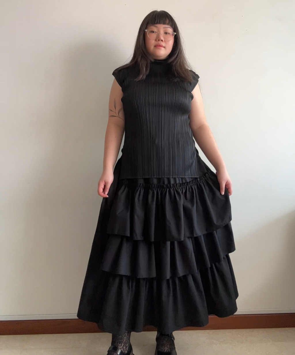 Issey Miyake Pleats Please high neck tunic with slits