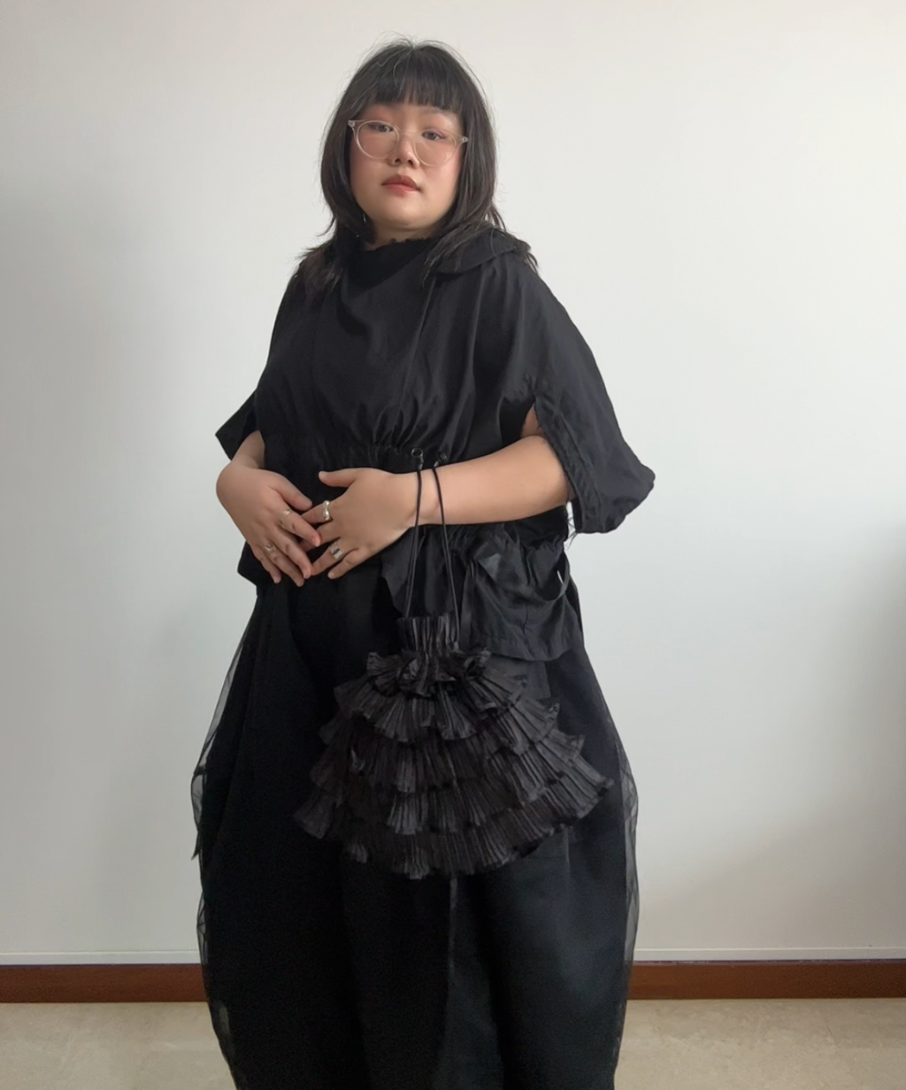 Pleats Please Layered Ruffle Pleated Pouch