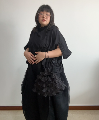 Pleats Please Layered Ruffle Pleated Pouch