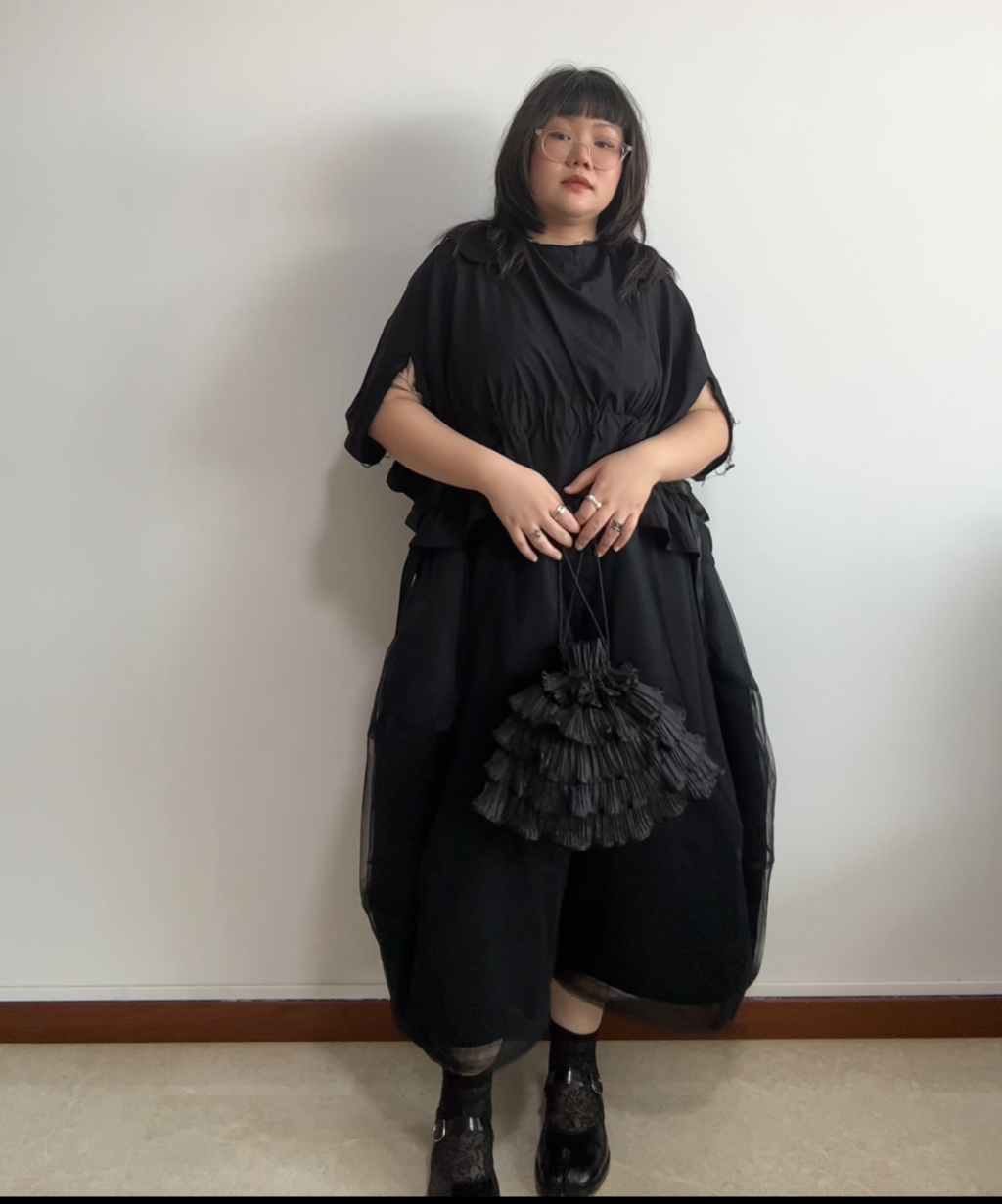 Pleats Please Layered Ruffle Pleated Pouch