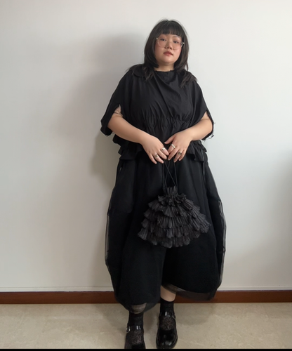 Pleats Please Layered Ruffle Pleated Pouch
