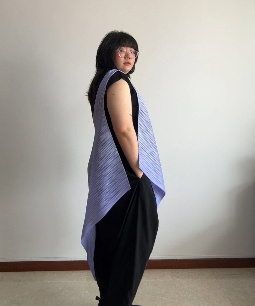 Pleats Please Lilac Multiway Drape Pleated Vest (BNWT)