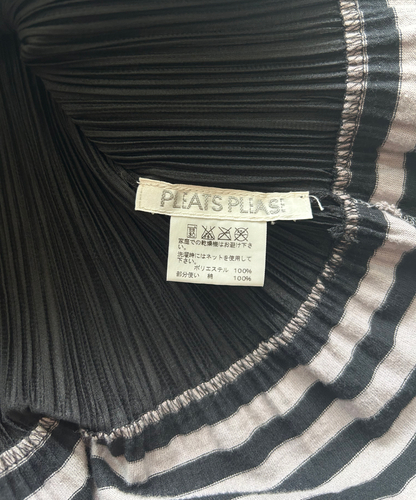 Pleats Please pleated stripe flare hem set