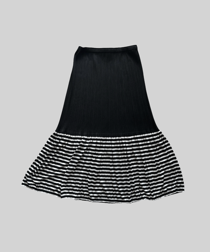 Pleats Please pleated stripe flare hem set