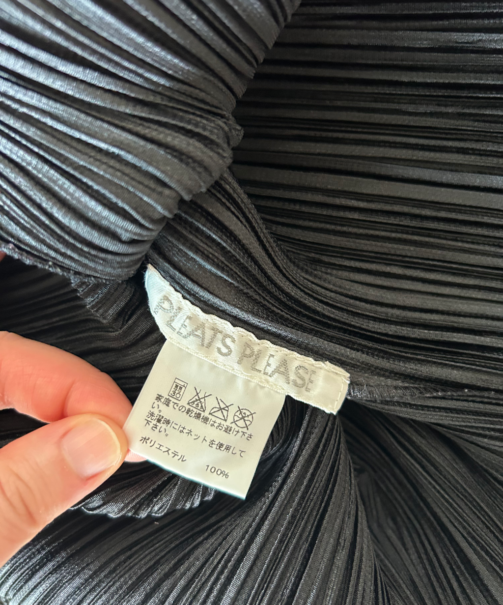 Pleats Please Pointy Sleeve Drawstring Pleated Top