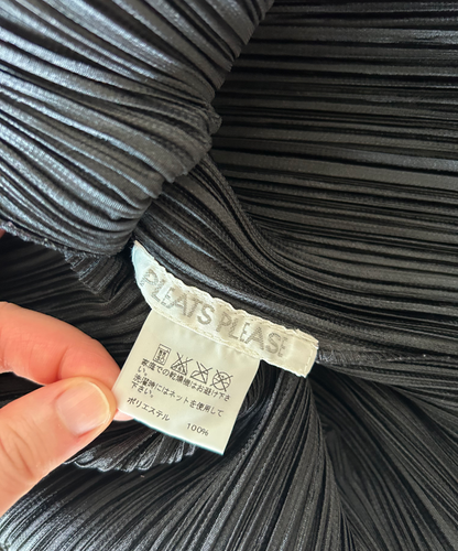 Pleats Please Pointy Sleeve Drawstring Pleated Top