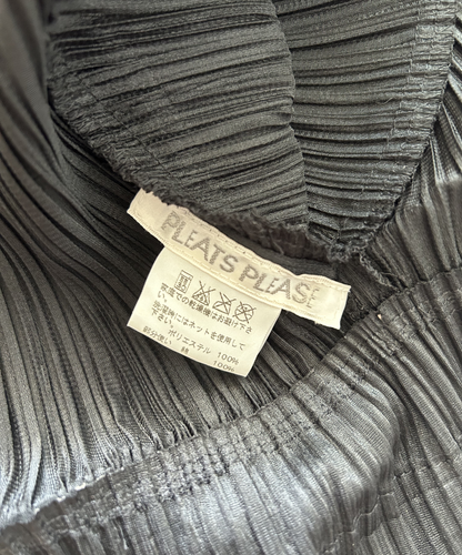 Issey Miyake Pleats Please Pleated Polka Dot Frill Cardigan