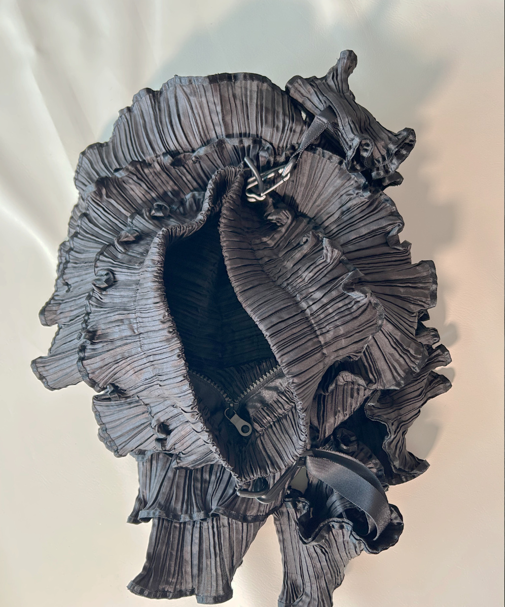 Pleats Please Tiered Ruffle Crossbody Bag