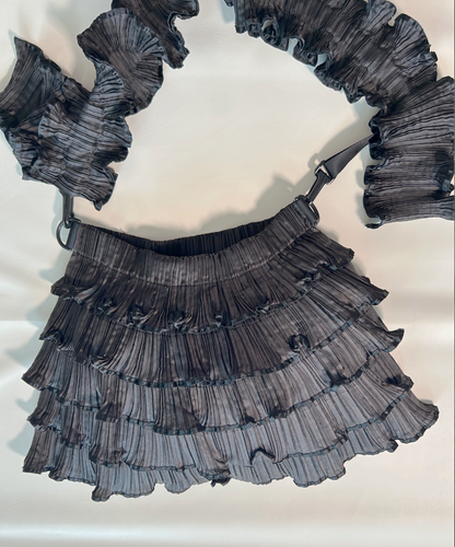 Pleats Please Tiered Ruffle Crossbody Bag