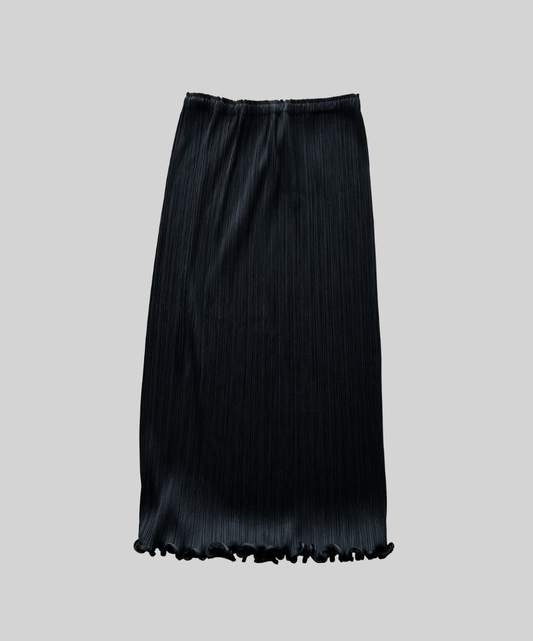 Pleats Please Frill Hem Long Pleated Skirt