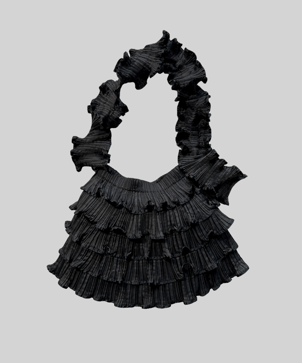 Pleats Please Tiered Ruffle Crossbody Bag