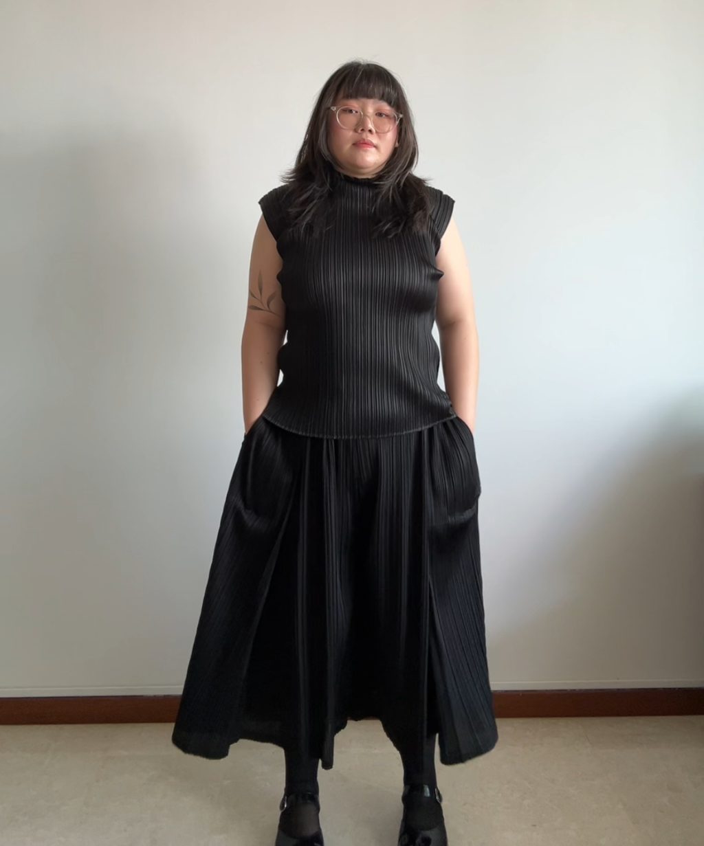Pleats Please Pleated Wide Leg Culottes